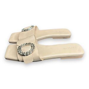 Open edit lely nude flat sandal slide Sz 6.5